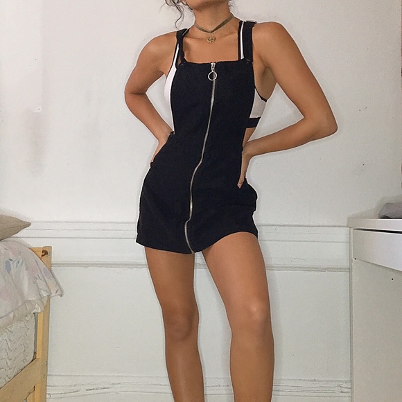 Black overall dress suede - Picture 1 of 4